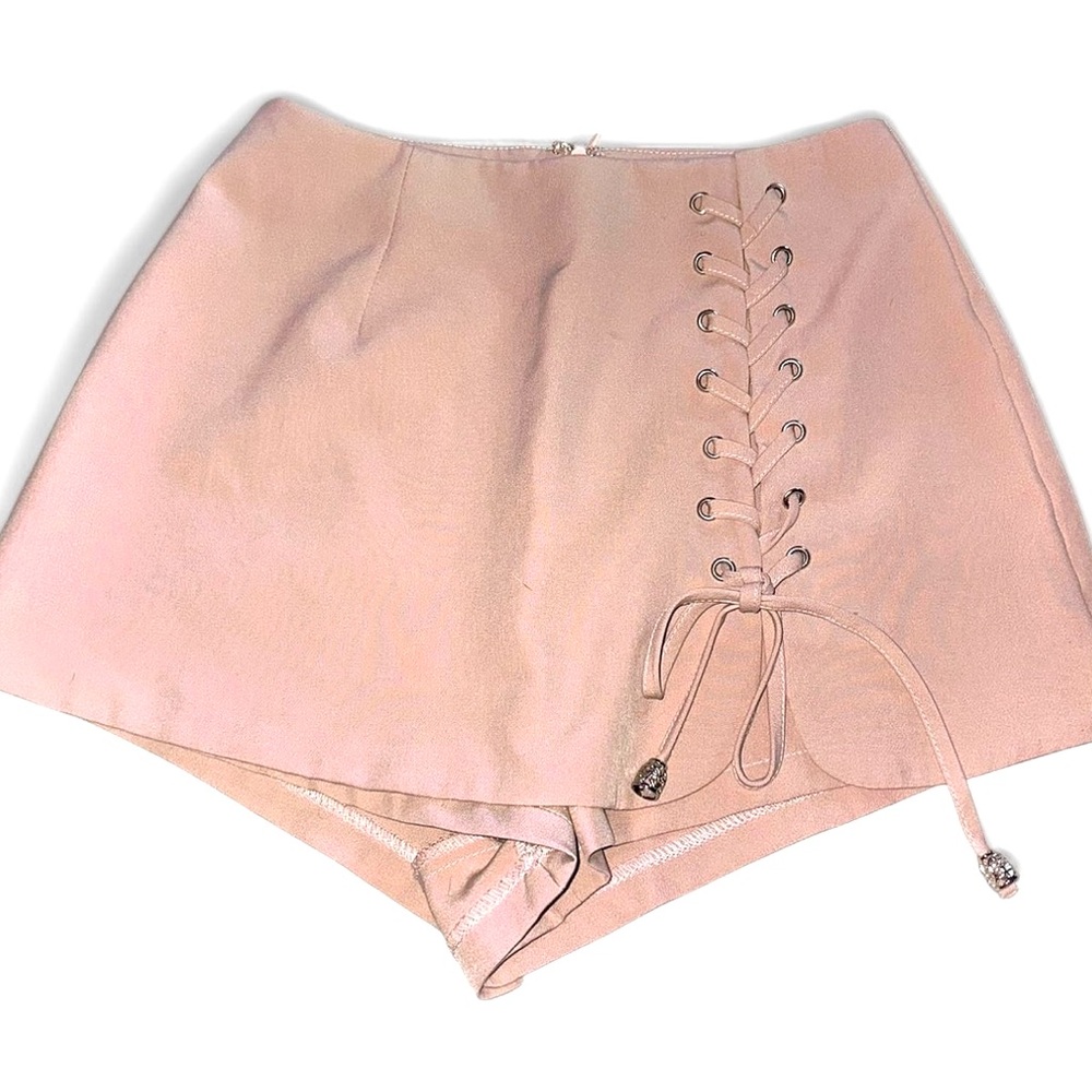 Pink skort with lace detail